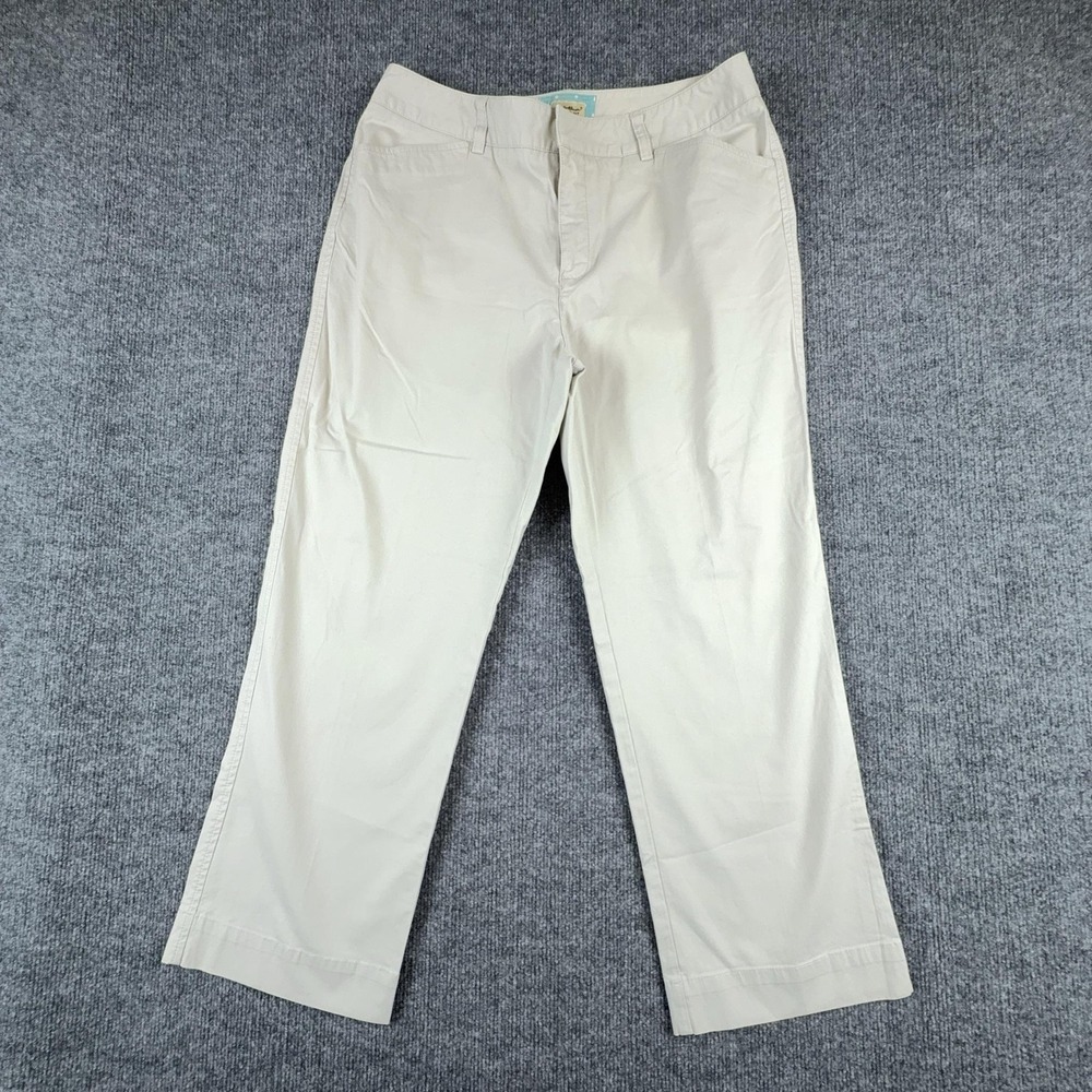 Eddie Bauer Chino Pants Womens 16 Beige Mercer Fit Twill Stretch Pockets